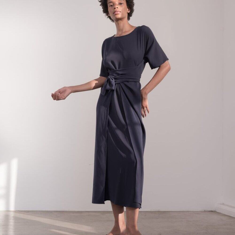 Shaina Mote Gia Linen Maxi Dress in Burnt Orange